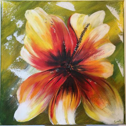 Fiore lilium con gocce di rugiada