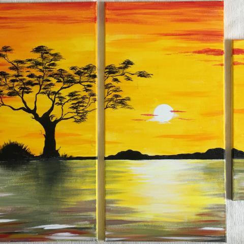 Savana al tramonto
