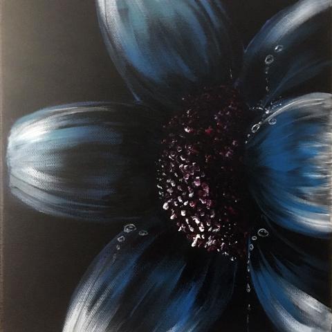 Fiore blu nell'ombra