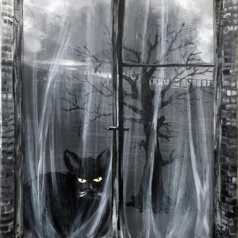 Il gatto sul davanzale