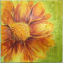 Fiore arancio con gocce di rugiada