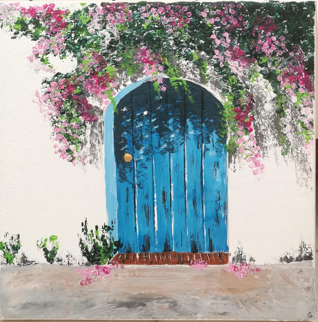 Porta sotto il glicine