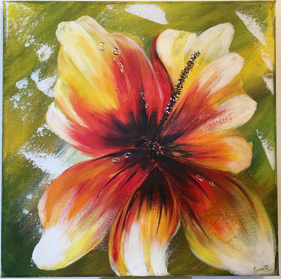 Fiore lilium con gocce di rugiada