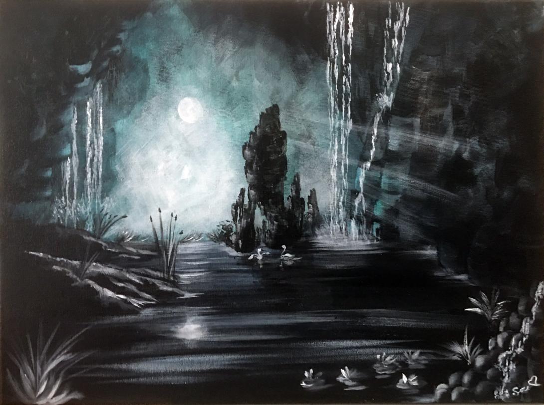 Cigni al chiaro di luna